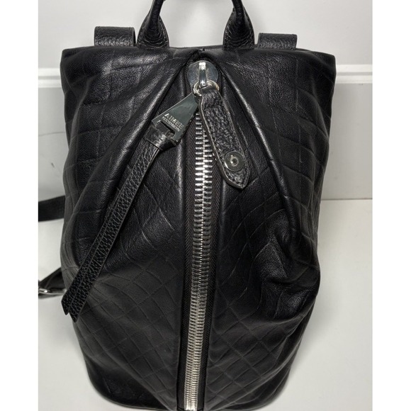 Aimee Kestenberg Tamitha Backpack Black Soft Leather Sling Bag Diamond Chic Edgy - Picture 3 of 12